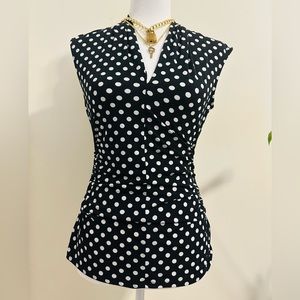 EUC Vince Camuto Blouse Polkadot Black & White Size S